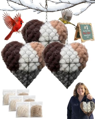 Handmade Alpaca Fiber Bird Nesting Heart