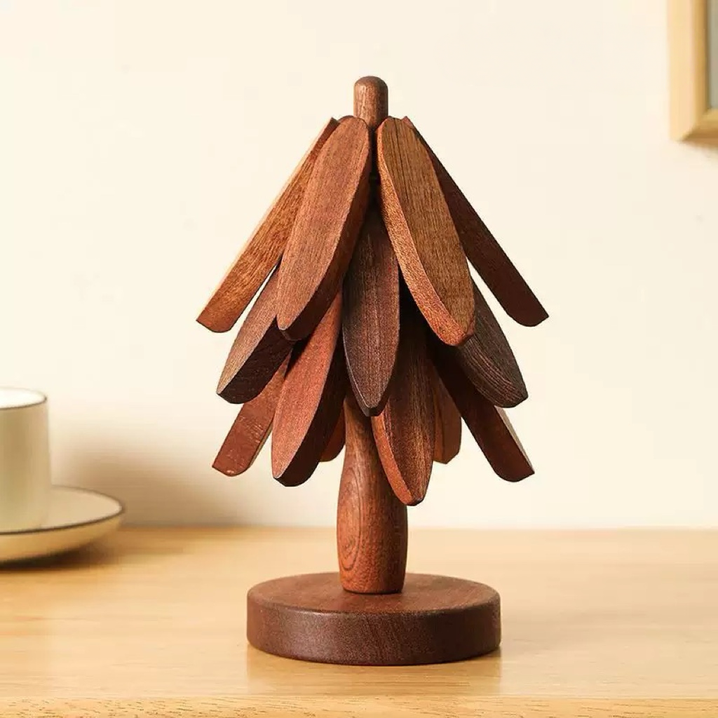 2026 NEWYEAR SALE | Foldable Wooden Tree Shape Trivets for Kitchen