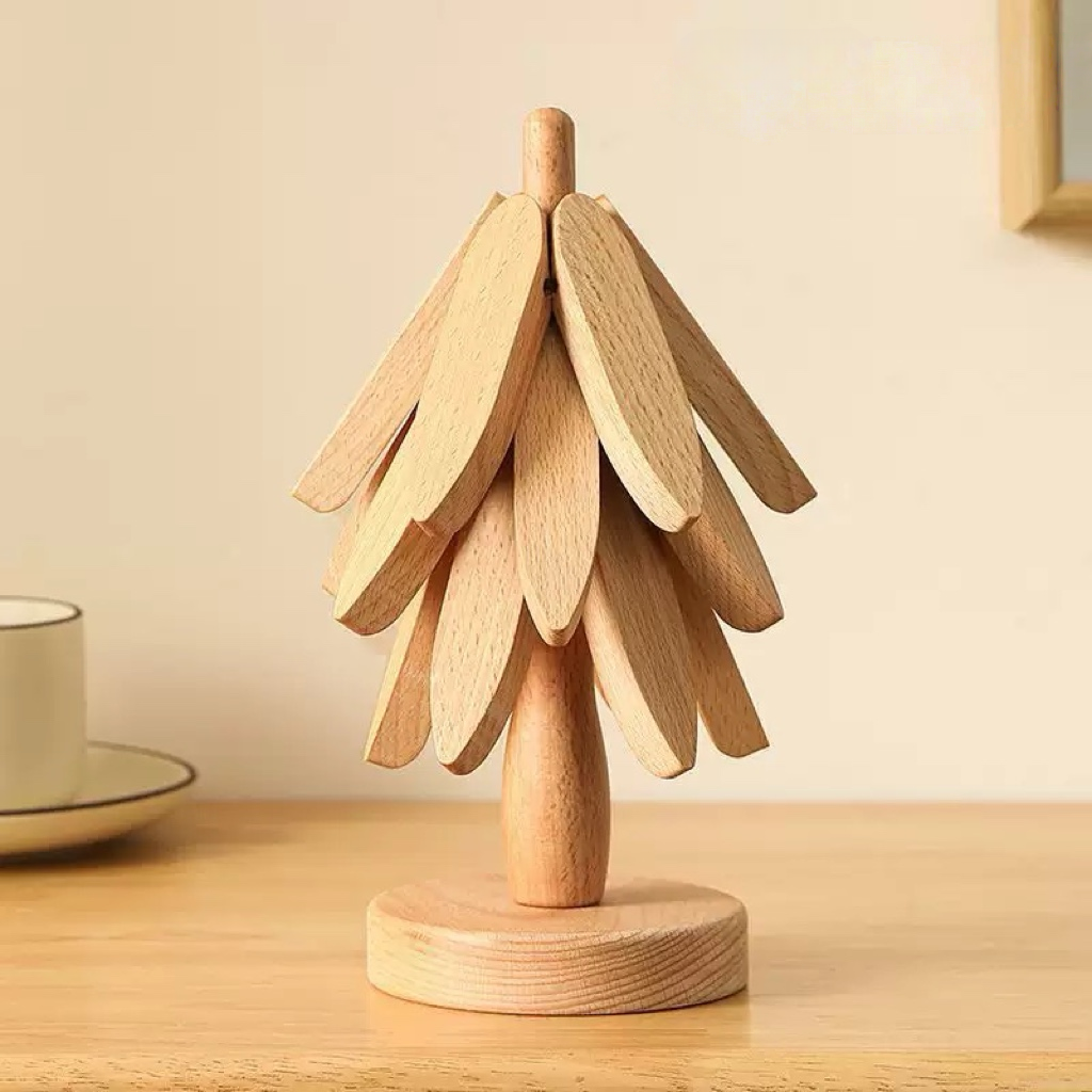 2026 NEWYEAR SALE | Foldable Wooden Tree Shape Trivets for Kitchen