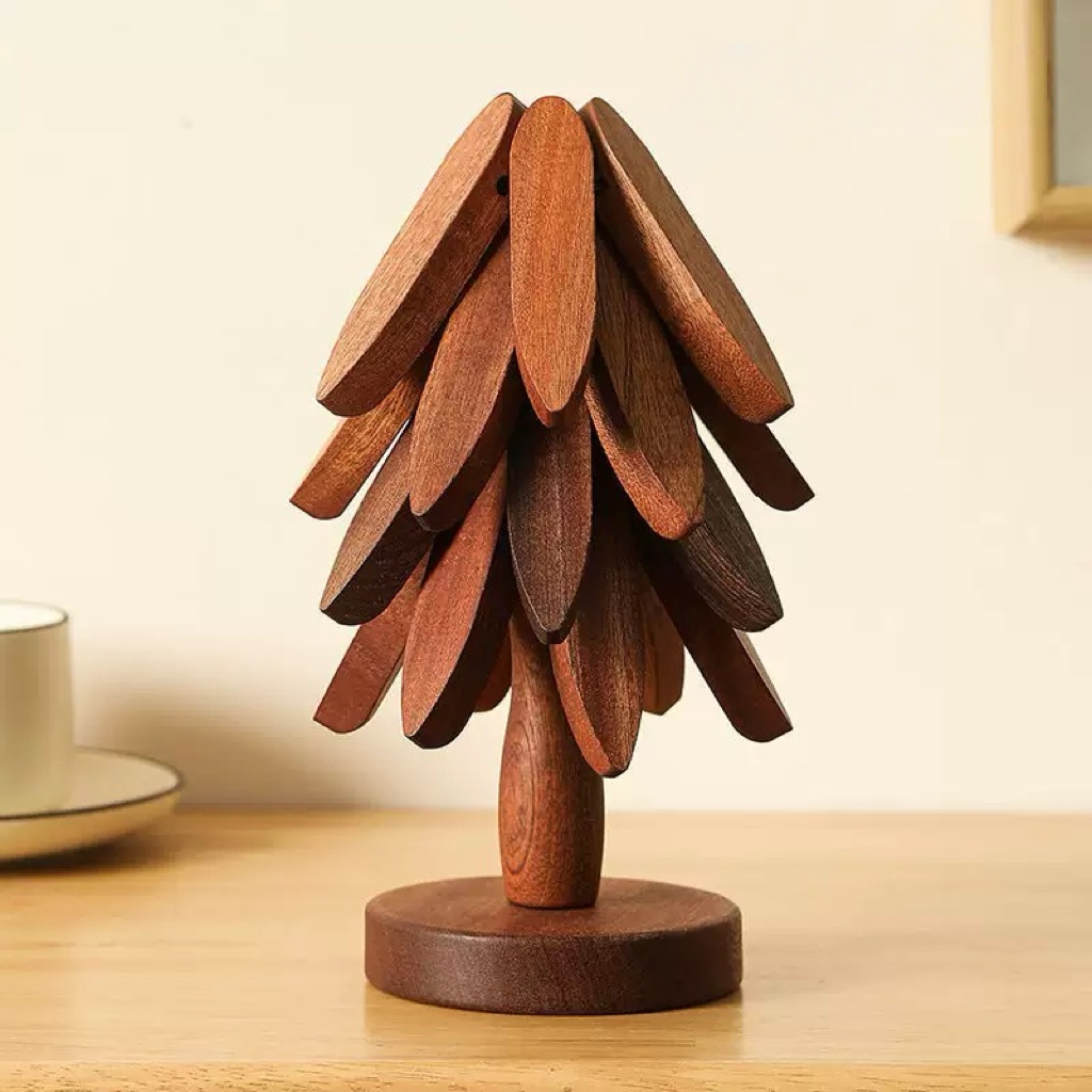 2026 NEWYEAR SALE | Foldable Wooden Tree Shape Trivets for Kitchen