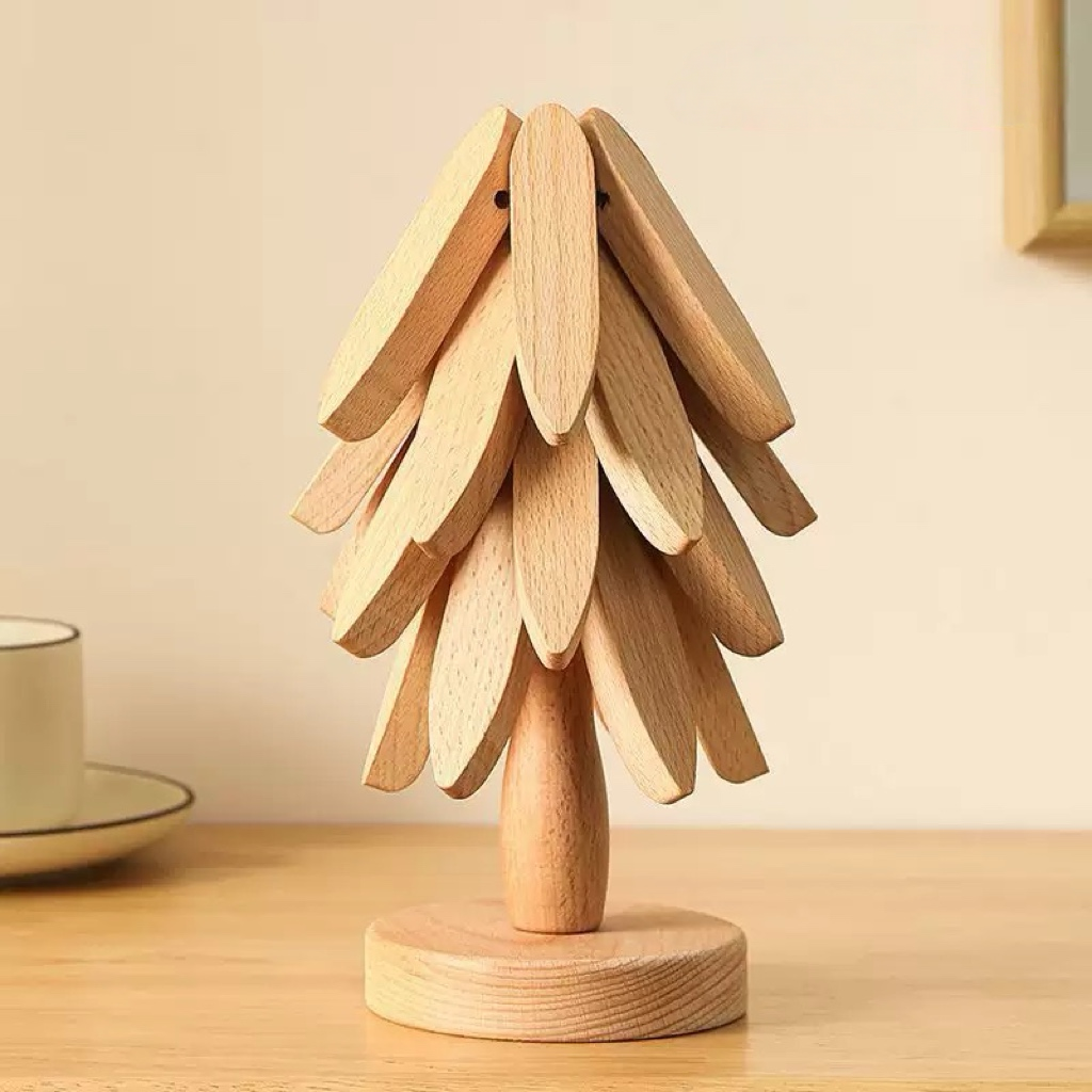 2026 NEWYEAR SALE | Foldable Wooden Tree Shape Trivets for Kitchen