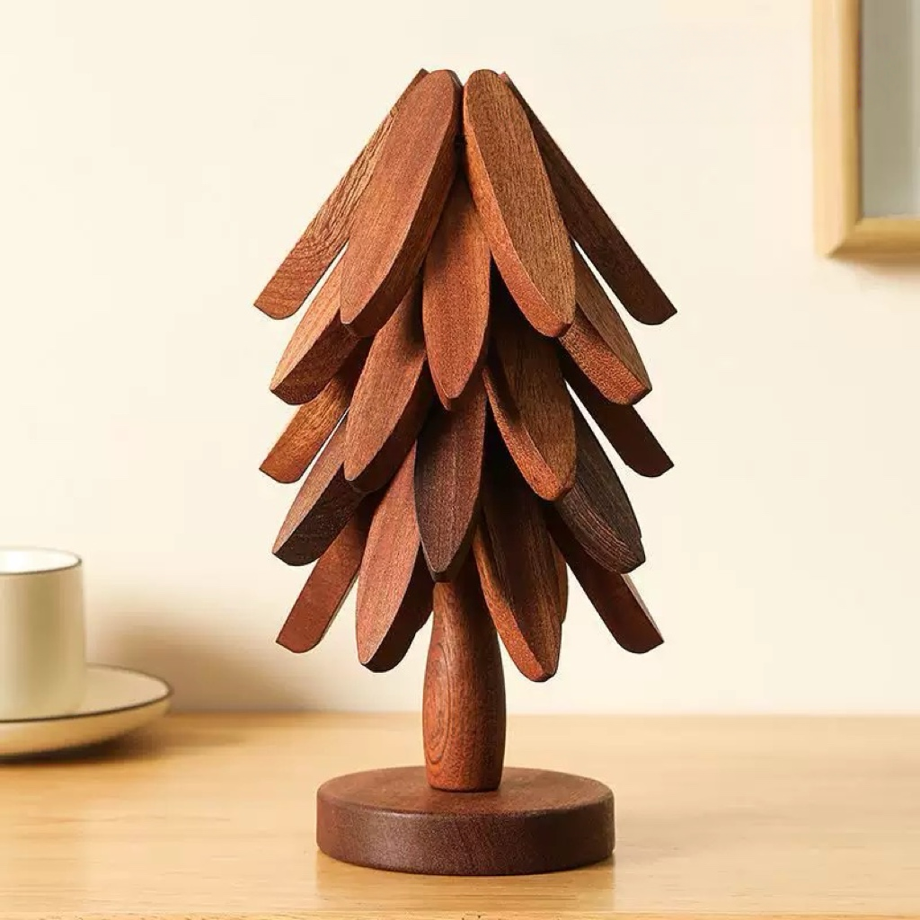 2026 NEWYEAR SALE | Foldable Wooden Tree Shape Trivets for Kitchen