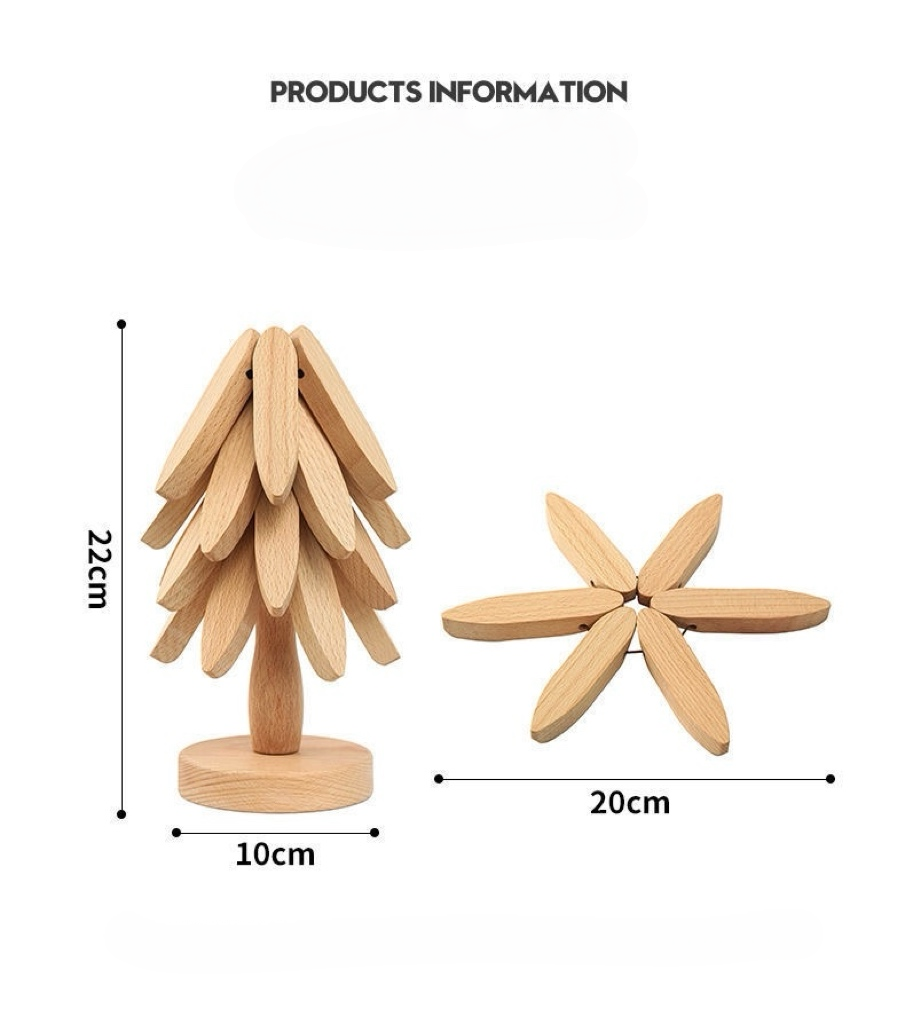 2026 NEWYEAR SALE | Foldable Wooden Tree Shape Trivets for Kitchen
