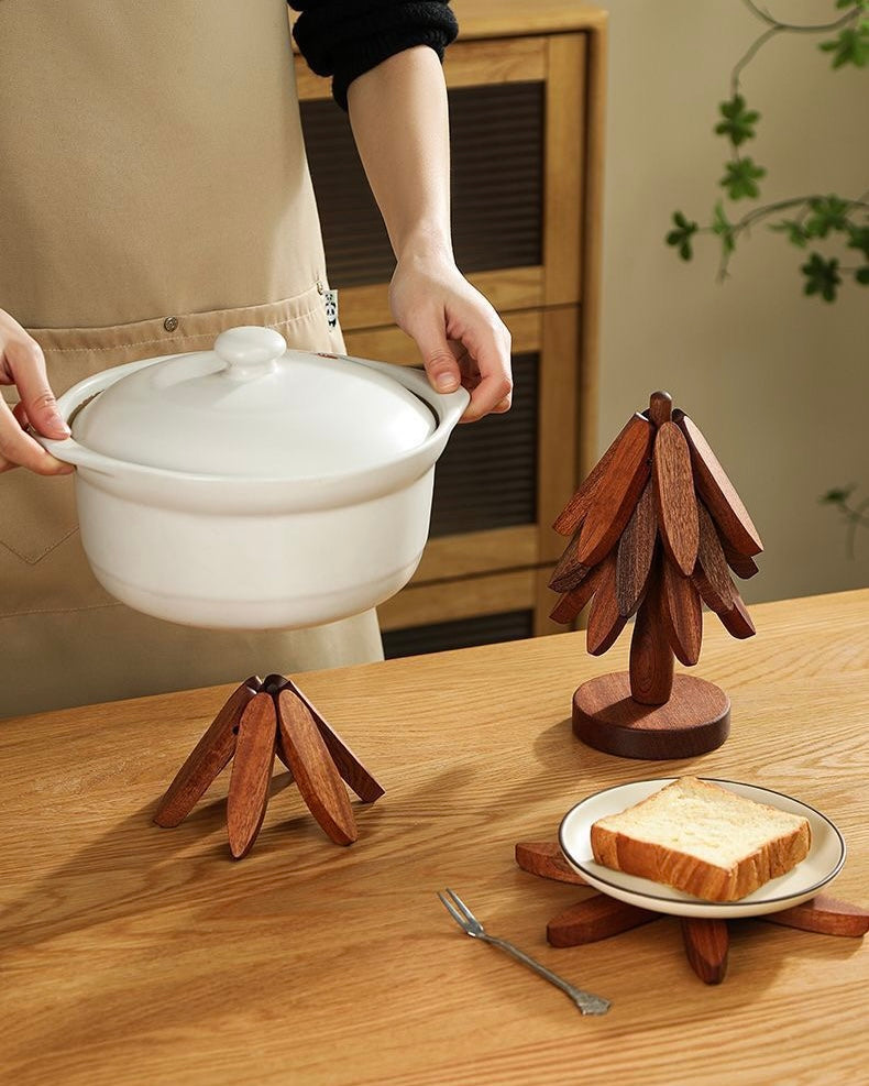 2026 NEWYEAR SALE | Foldable Wooden Tree Shape Trivets for Kitchen