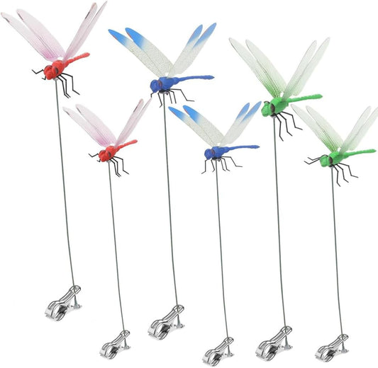 3D Dragonfly Clip,Fly Deterrent, Humming Bird Stakes
