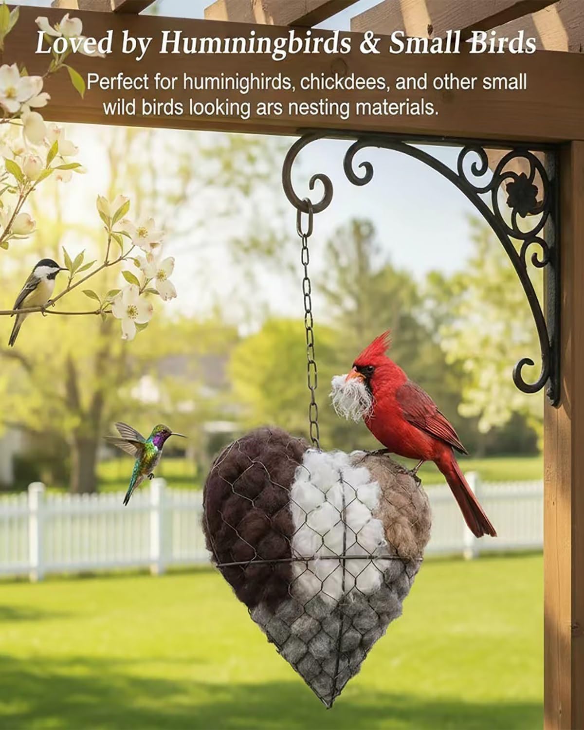 Handmade Alpaca Fiber Bird Nesting Heart