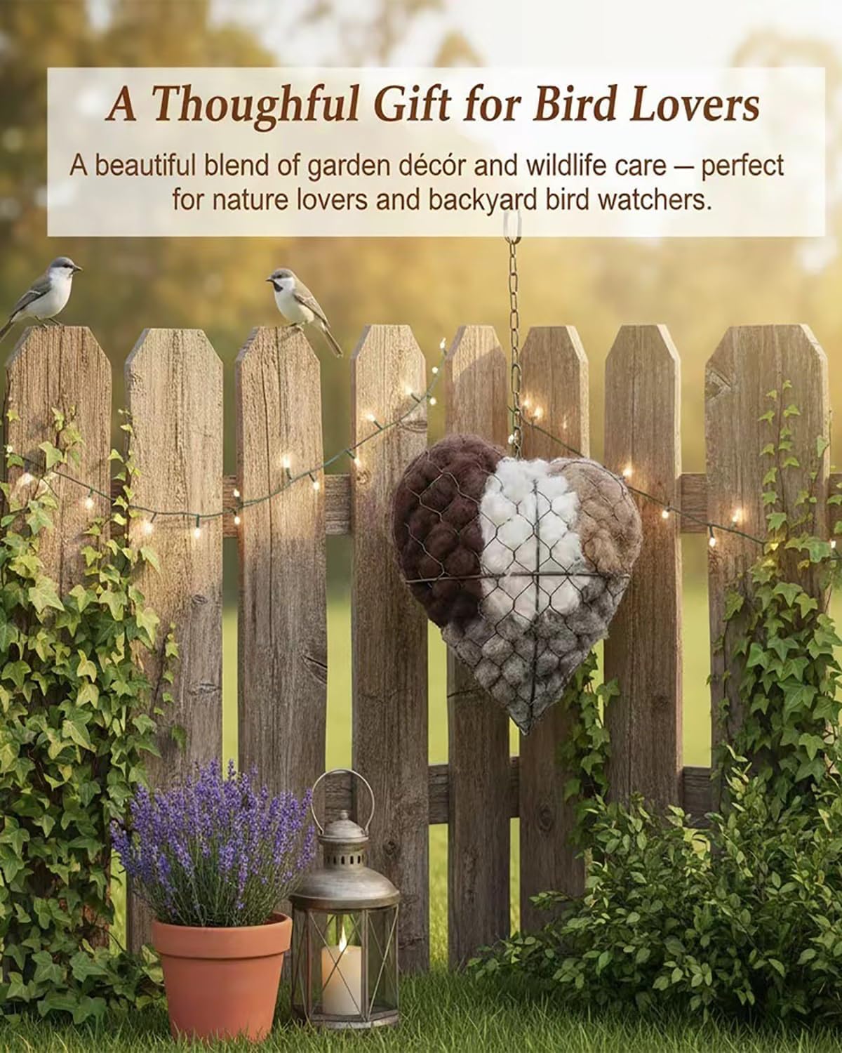 Handmade Alpaca Fiber Bird Nesting Heart