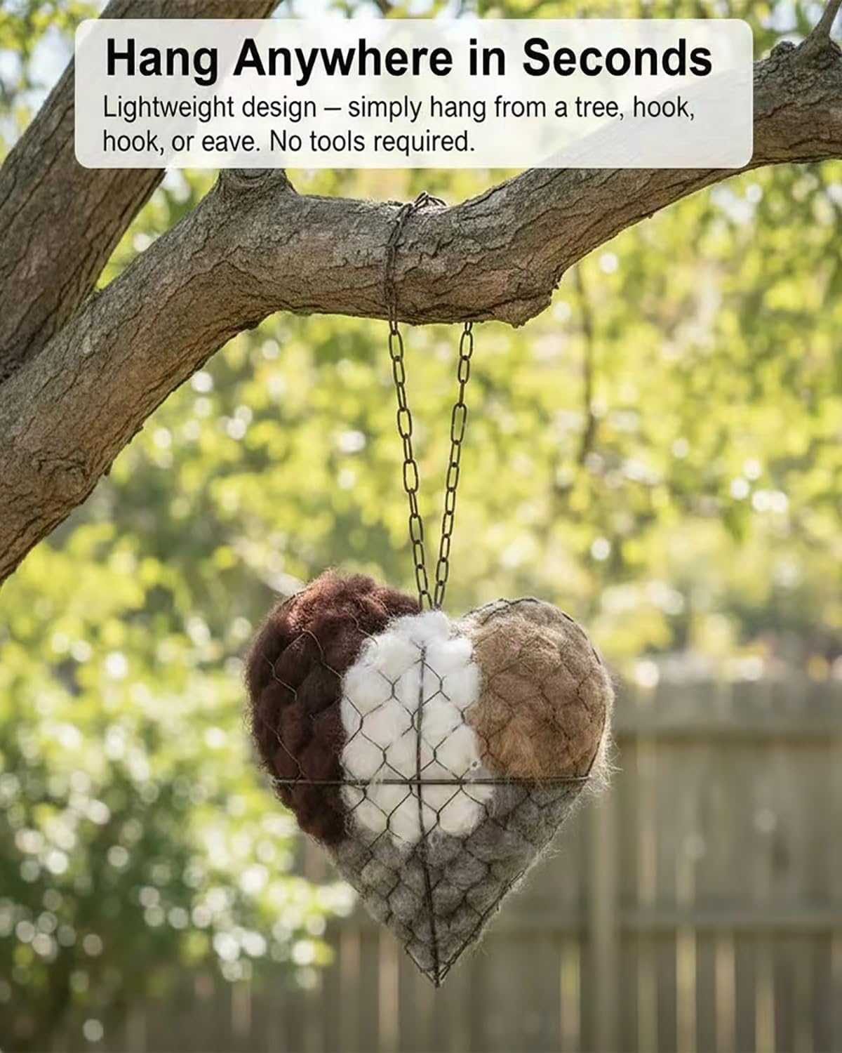 Handmade Alpaca Fiber Bird Nesting Heart